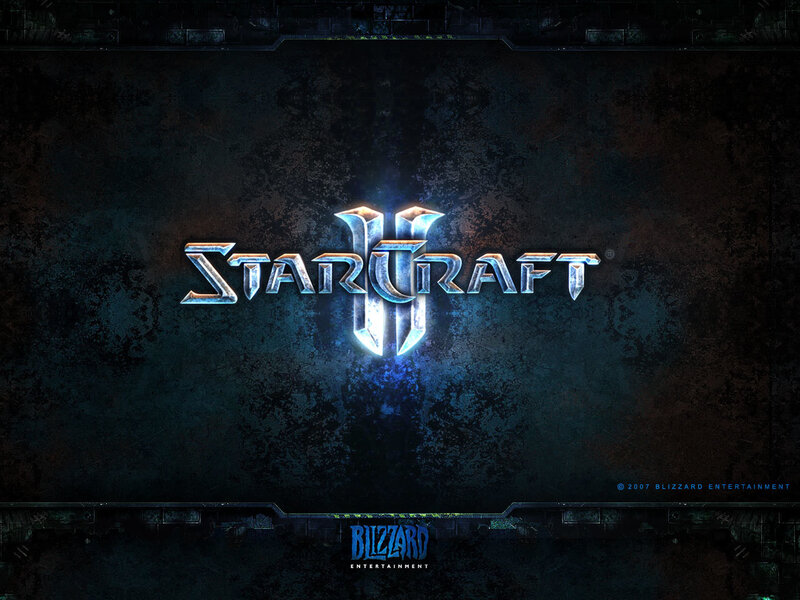 StarCraft II logo on dark background