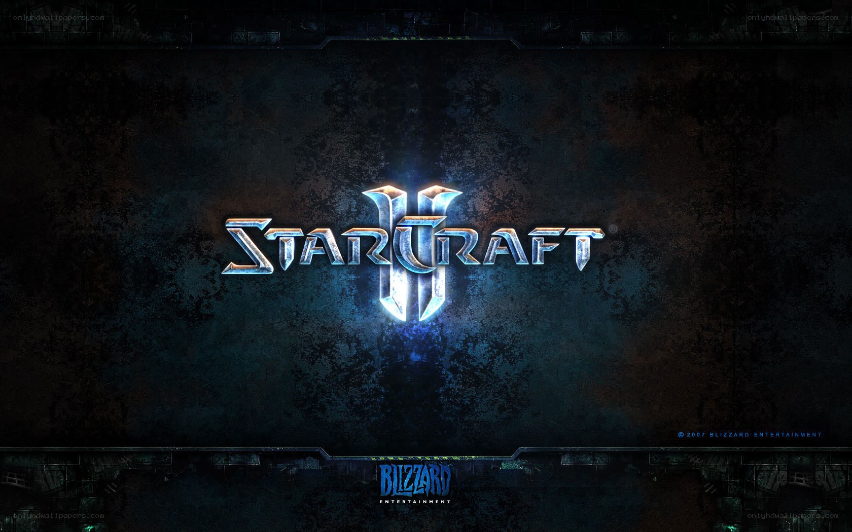 StarCraft II logo on dark background