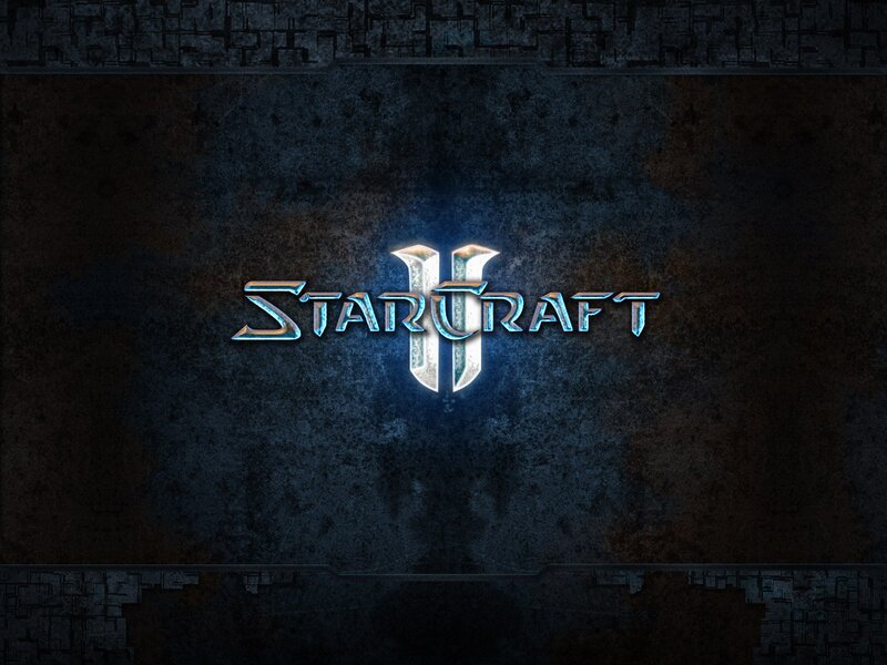 StarCraft II logo on dark background