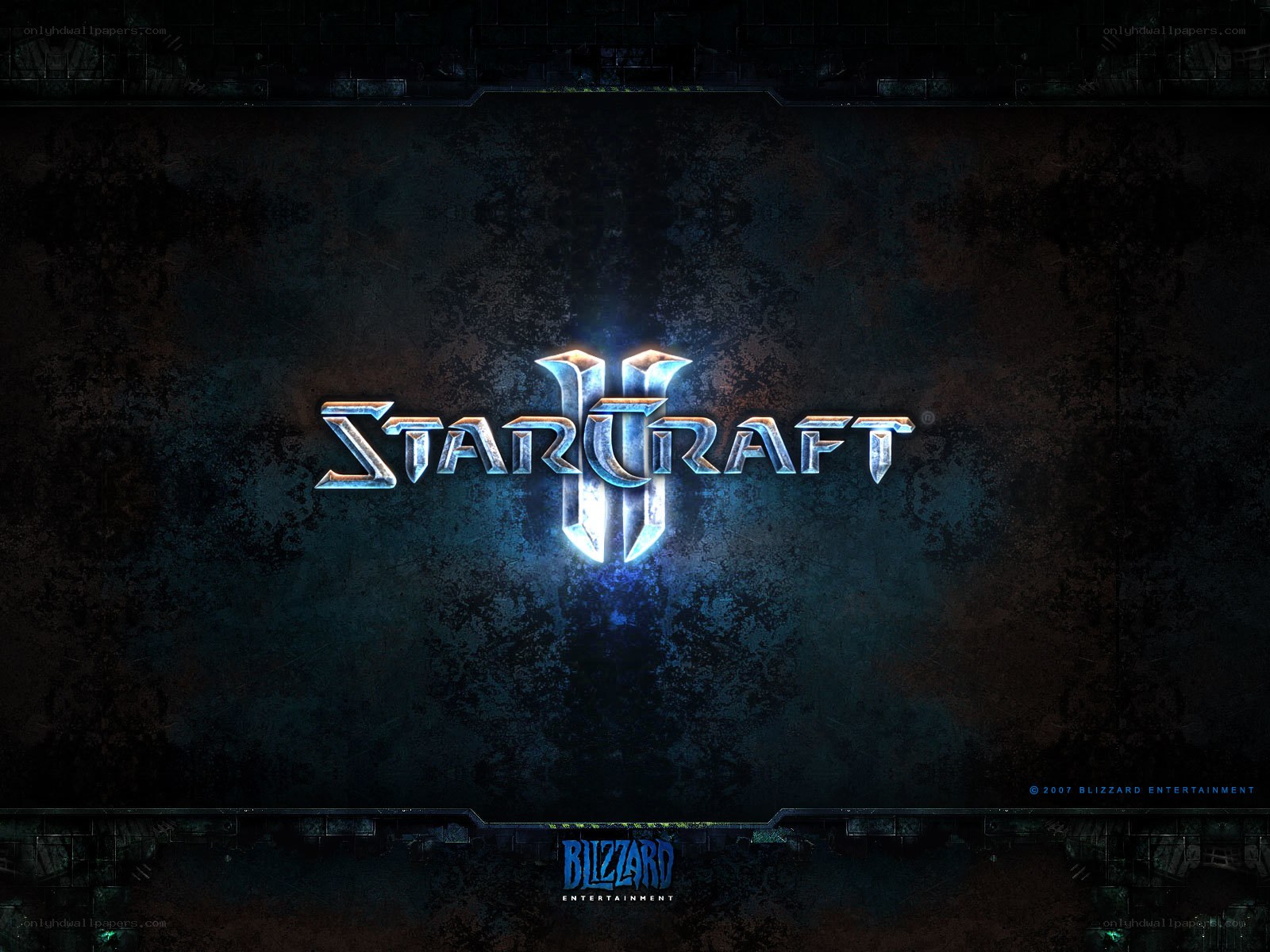 StarCraft II logo on dark background