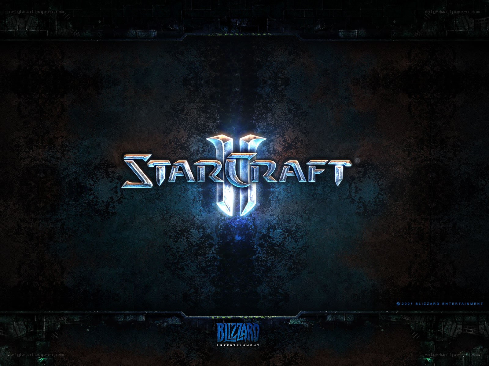 StarCraft II logo on dark background