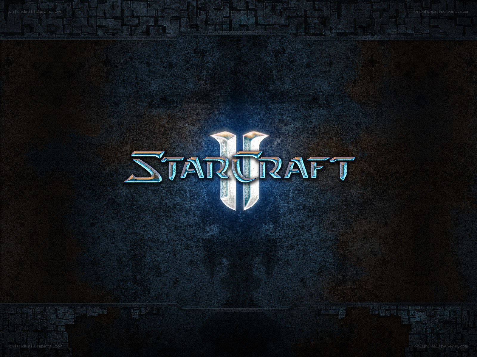 StarCraft II logo on textured background