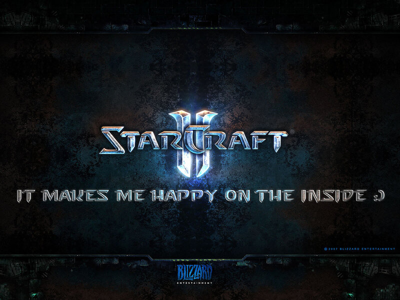 StarCraft II logo with quote