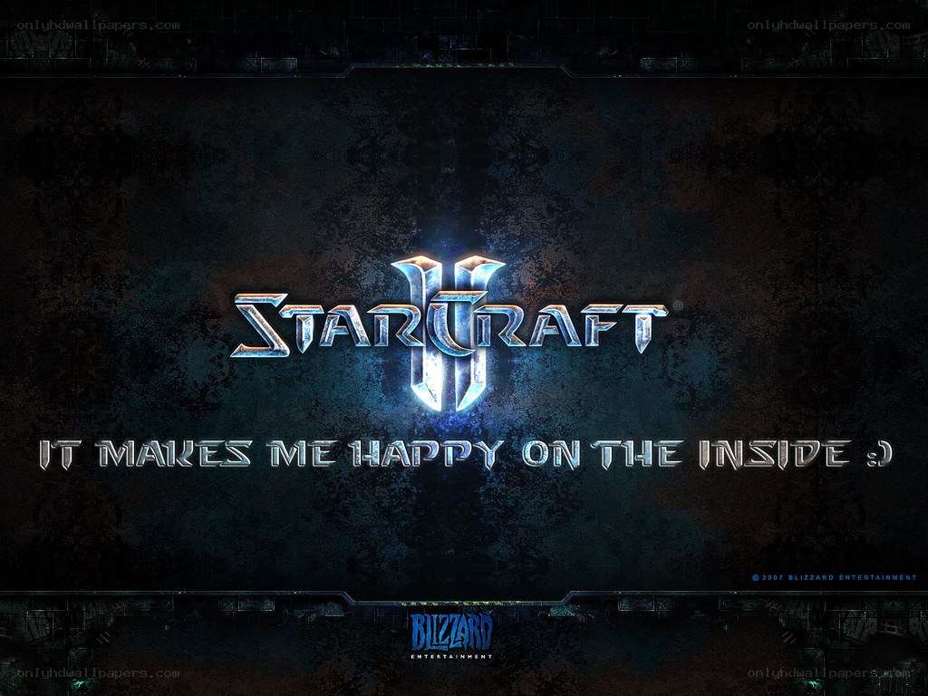 StarCraft II logo with quote