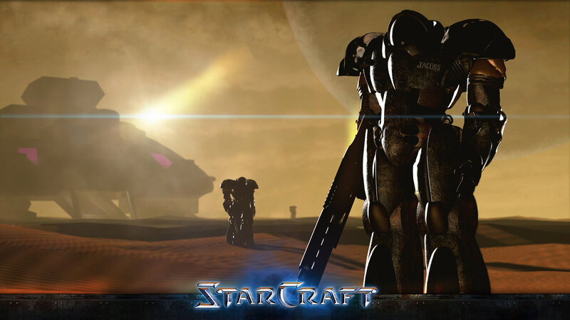 StarCraft mechs on alien planet