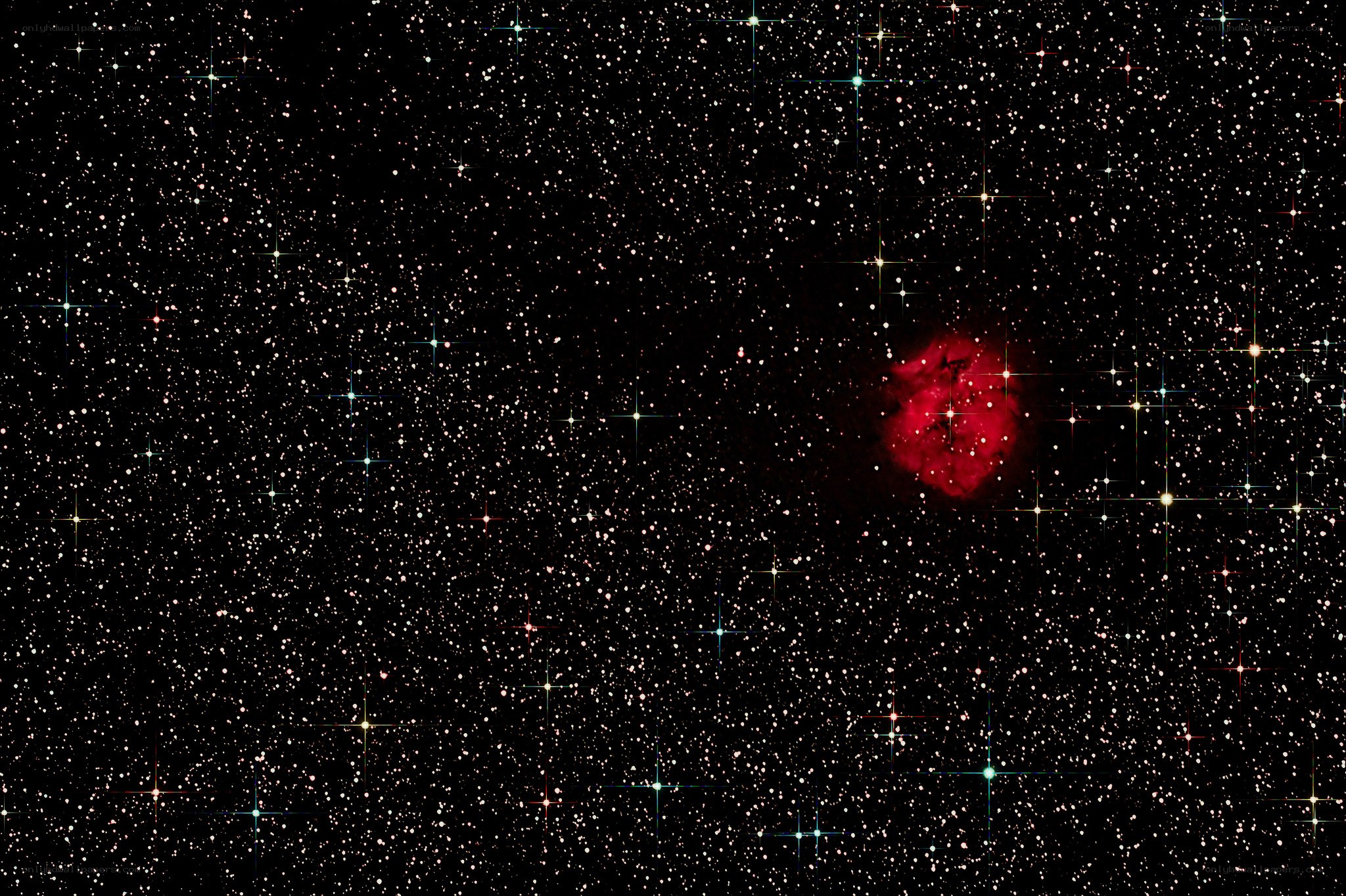 Starfield with emission nebula