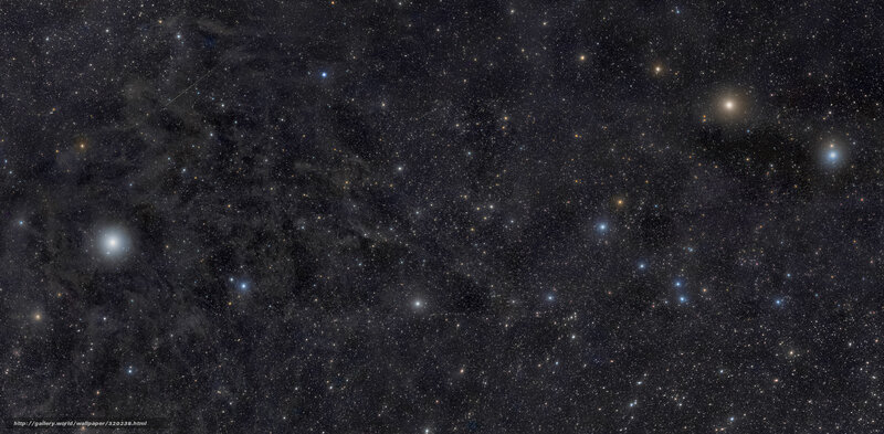 Starfield with nebula and galaxies