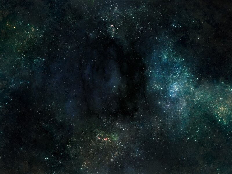 Starfield with Nebula — Black, Dark