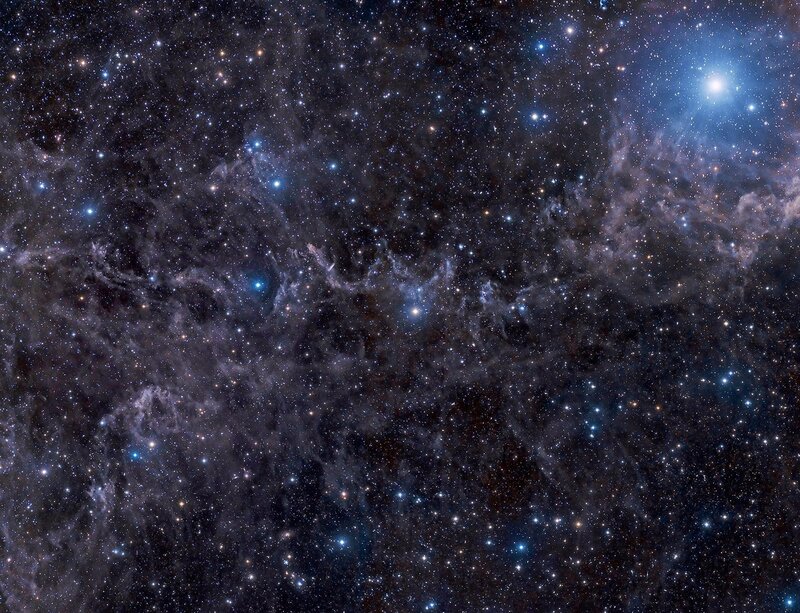 Starfield with Nebula — Black, Dramatic, Night, Photograph