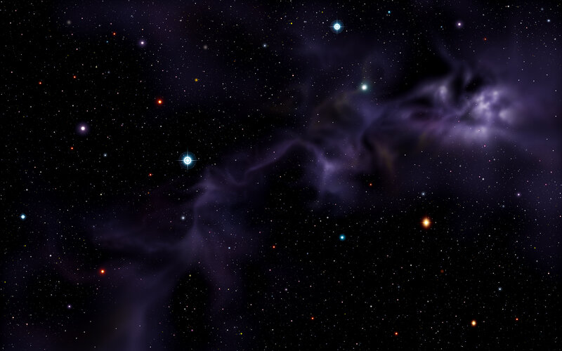 Starfield with Nebula — Black
