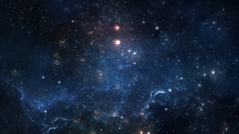 Starfield with Nebula — Blue, Cosmic, Night