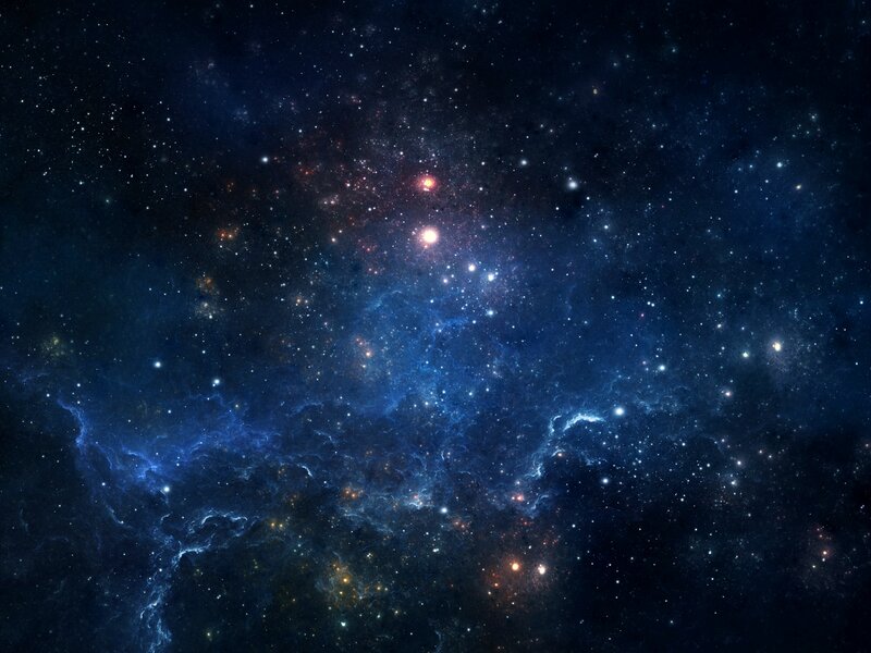 Starfield with Nebula — Blue, Cosmic