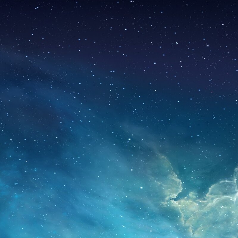 Starfield with Nebula — Blue, Serene, Night, Digital Art, Stars, Black
