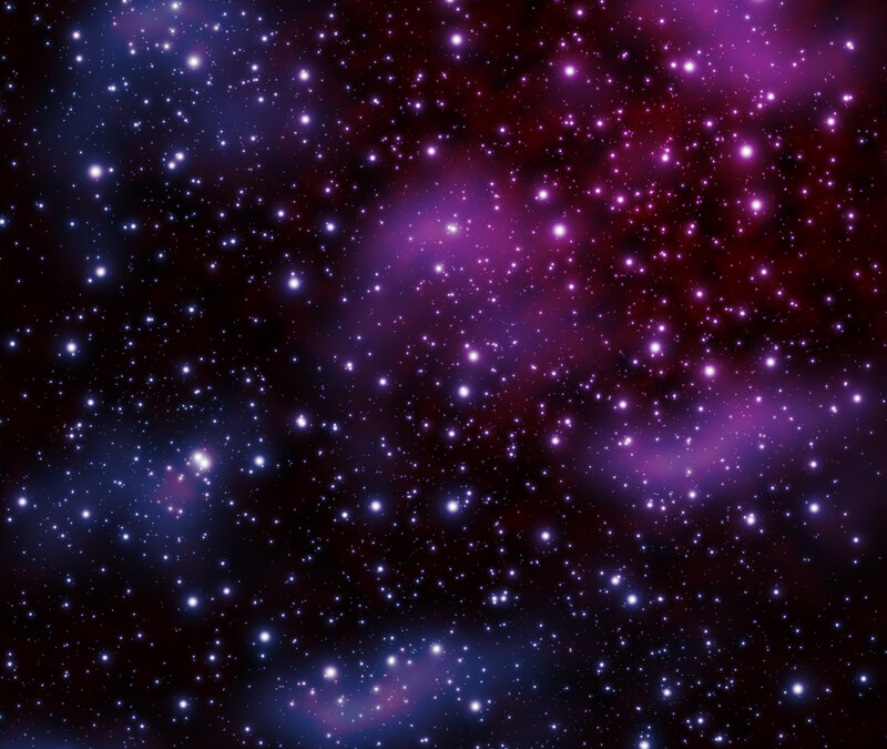 Starfield with Nebula — Purple