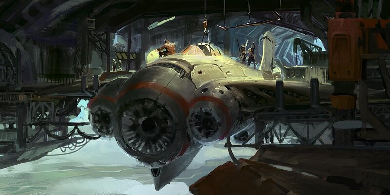 Starfighter in Hangar — Gray