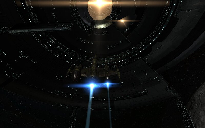 Starfighter in Space Station