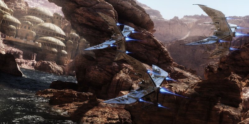 Starfighters in Canyon — Brown