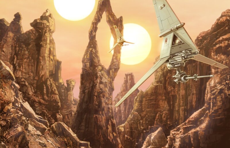 Starfighters in Canyon — Orange