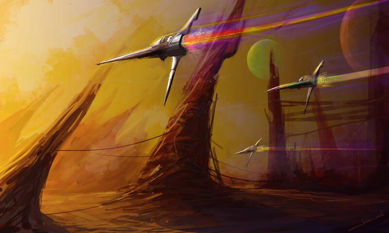 Starfighters in Desert