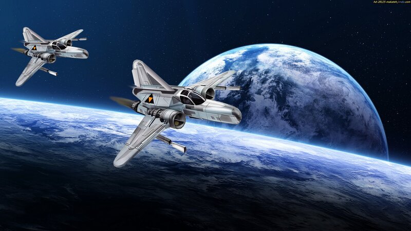 Starfighters in Orbit — Blue