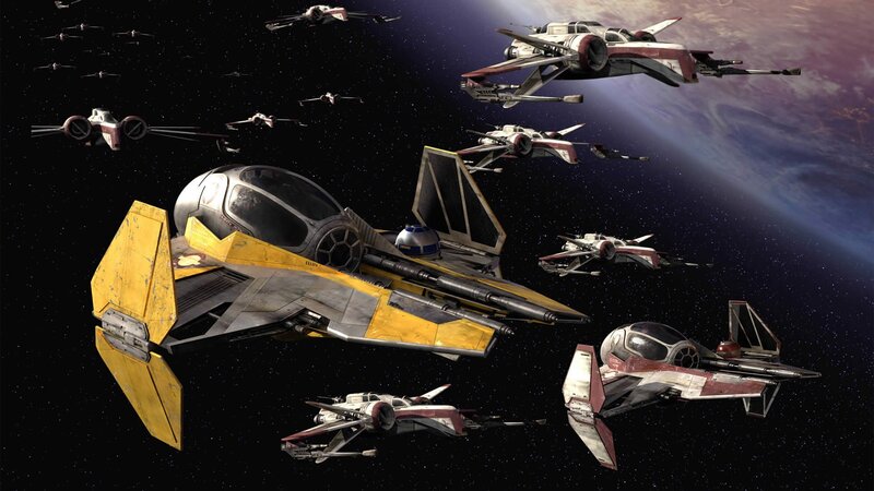 Starfighters in Space — Black, Dramatic, Digital Art