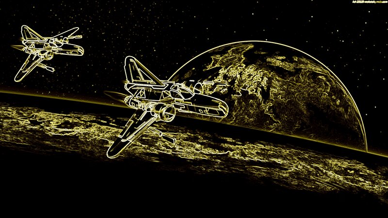 Starfighters in Space — Black, Dramatic