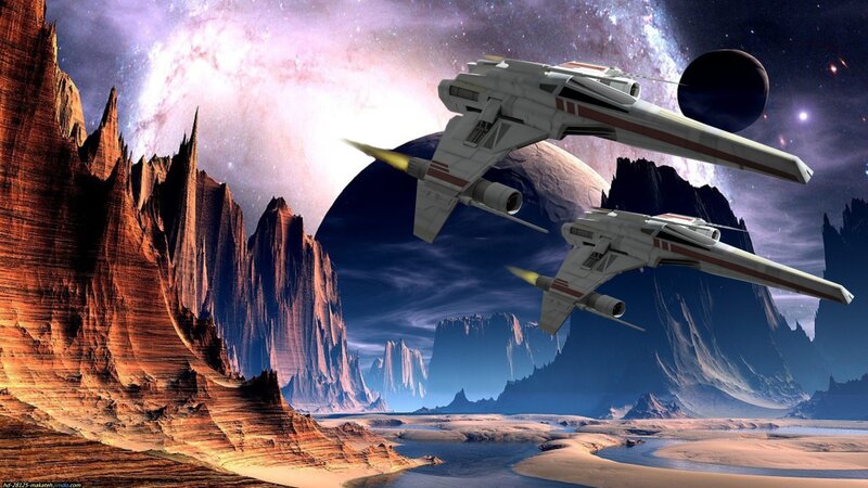 Starfighters over Alien Planet — Brown