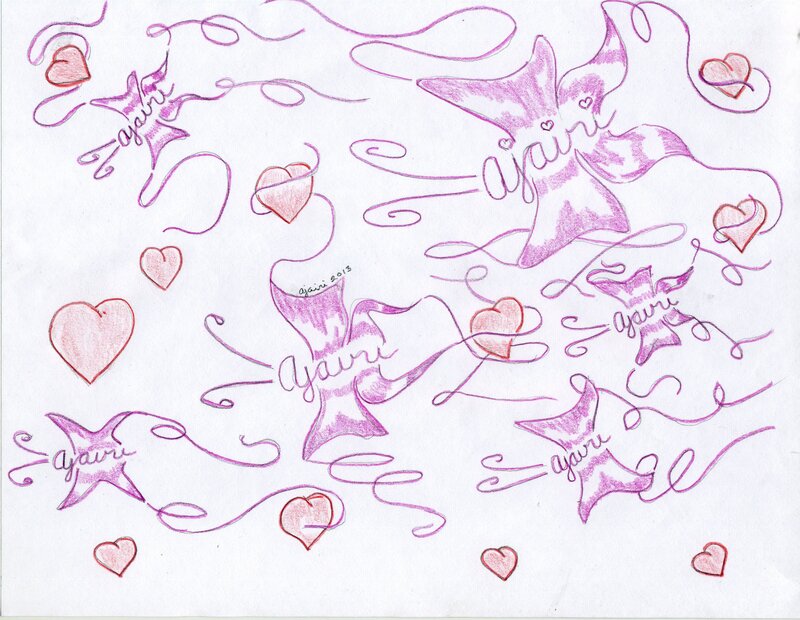 Starfish and Hearts Drawing