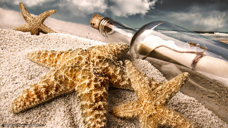 starfish and message in a bottle