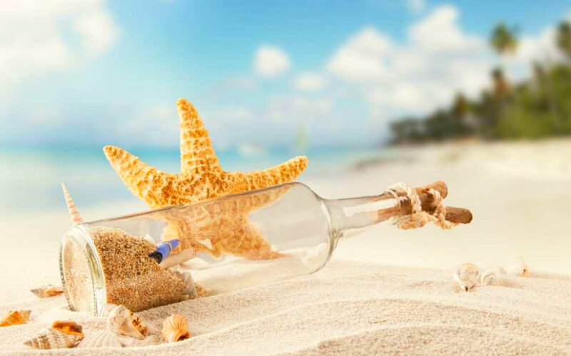 Starfish in Bottle — Blue, Serene