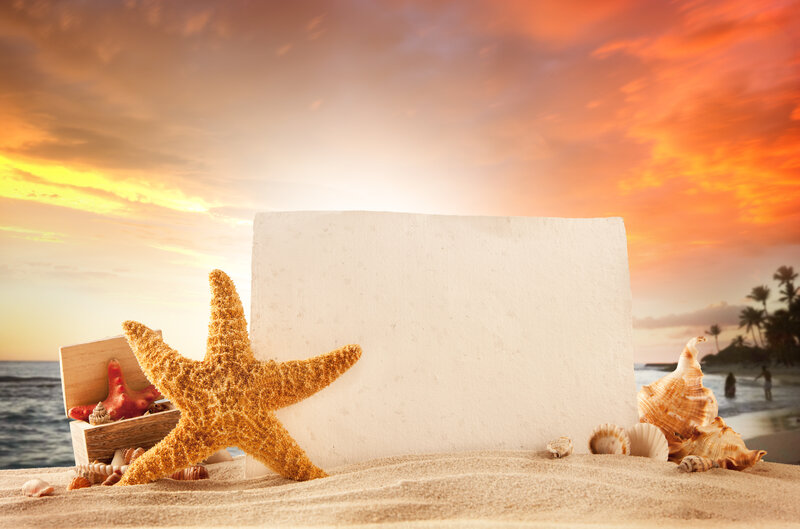 Starfish on Beach — Orange, Serene, Sunset