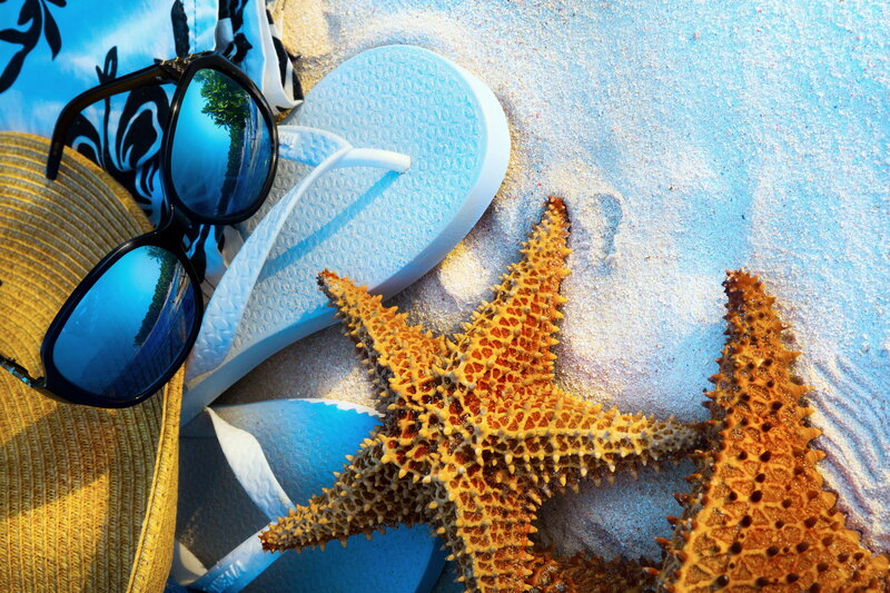 Starfish on Sand — Blue