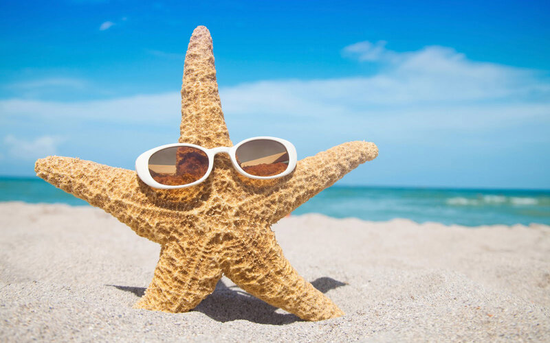 Starfish Wearing Sunglasses — Blue