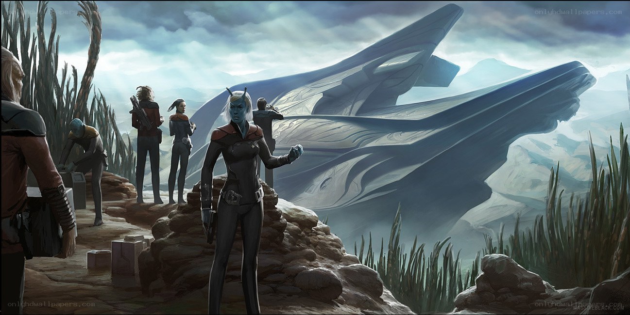 Starfleet crew on alien planet
