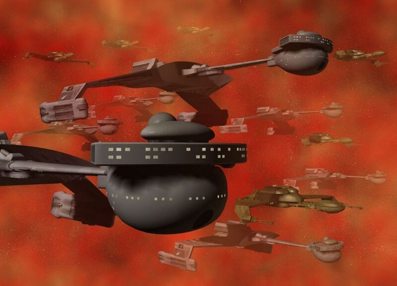 Starfleet fleet in nebula