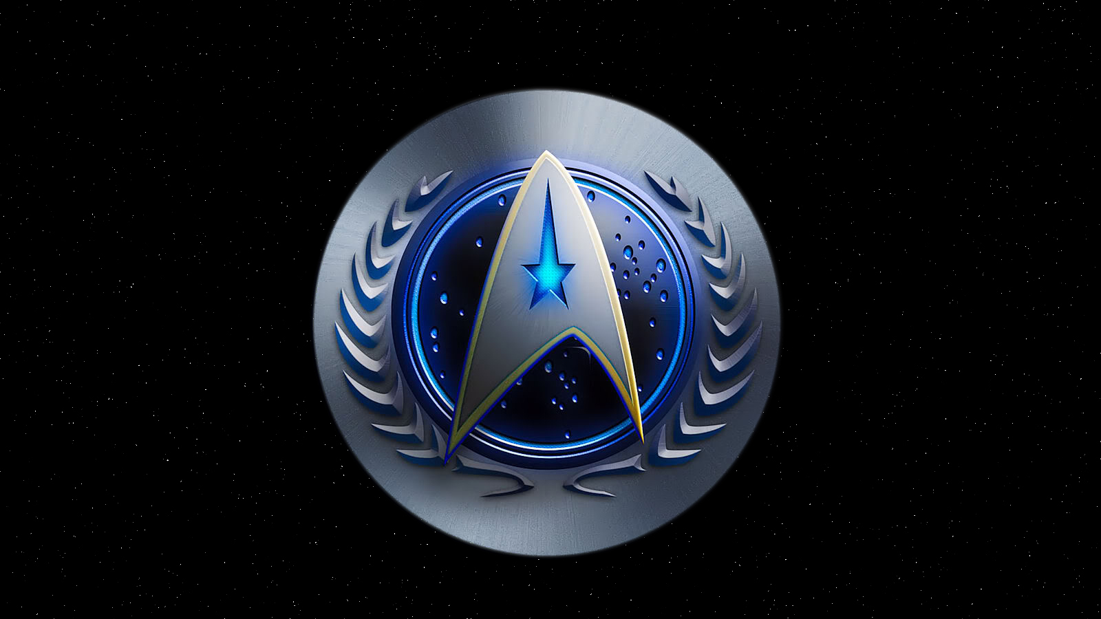 Starfleet insignia in space