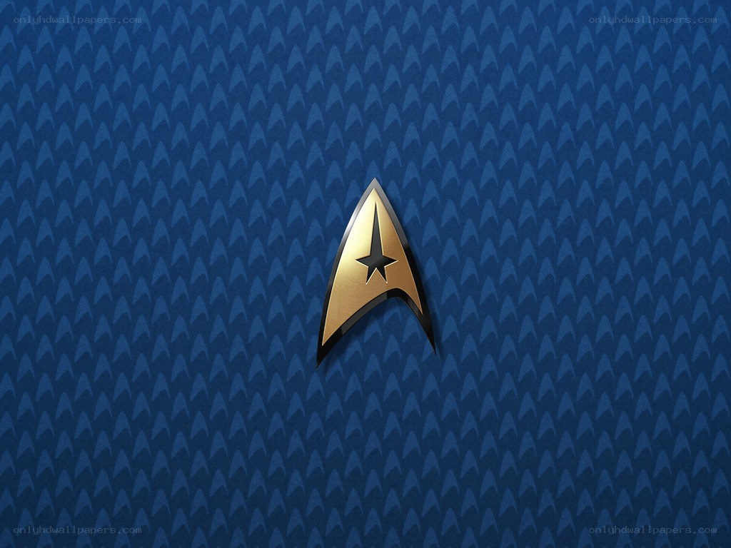 Starfleet insignia on blue pattern