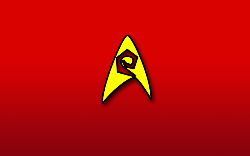 Starfleet insignia on red