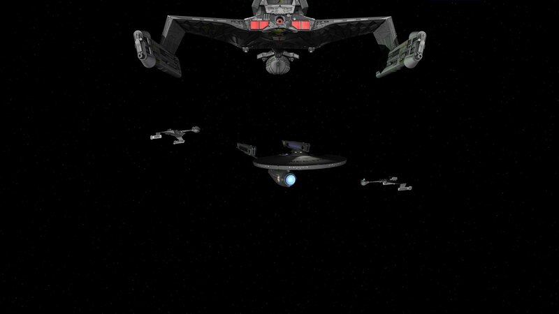 Starfleet ships in formation