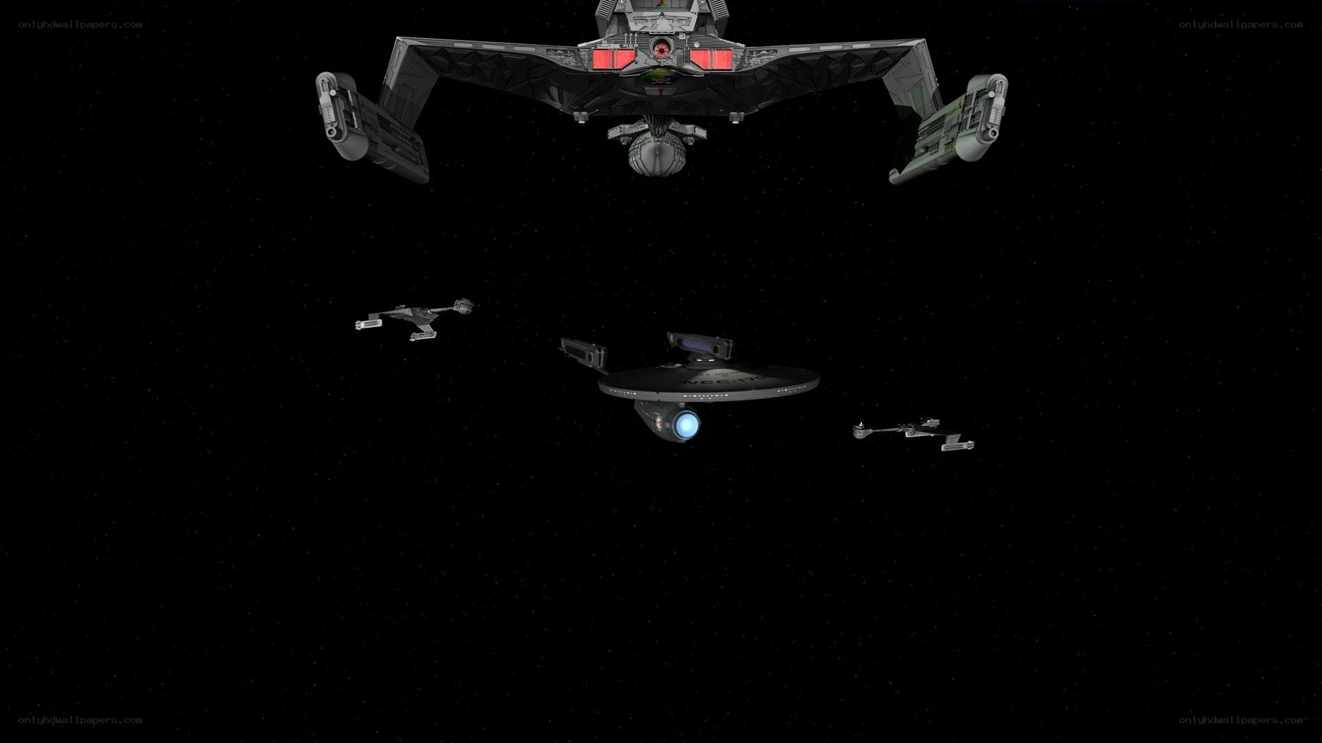 Starfleet ships in formation
