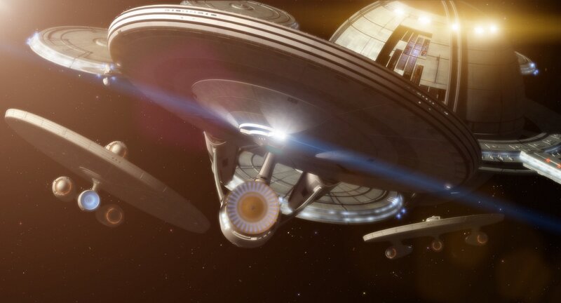 Starfleet ships in formation