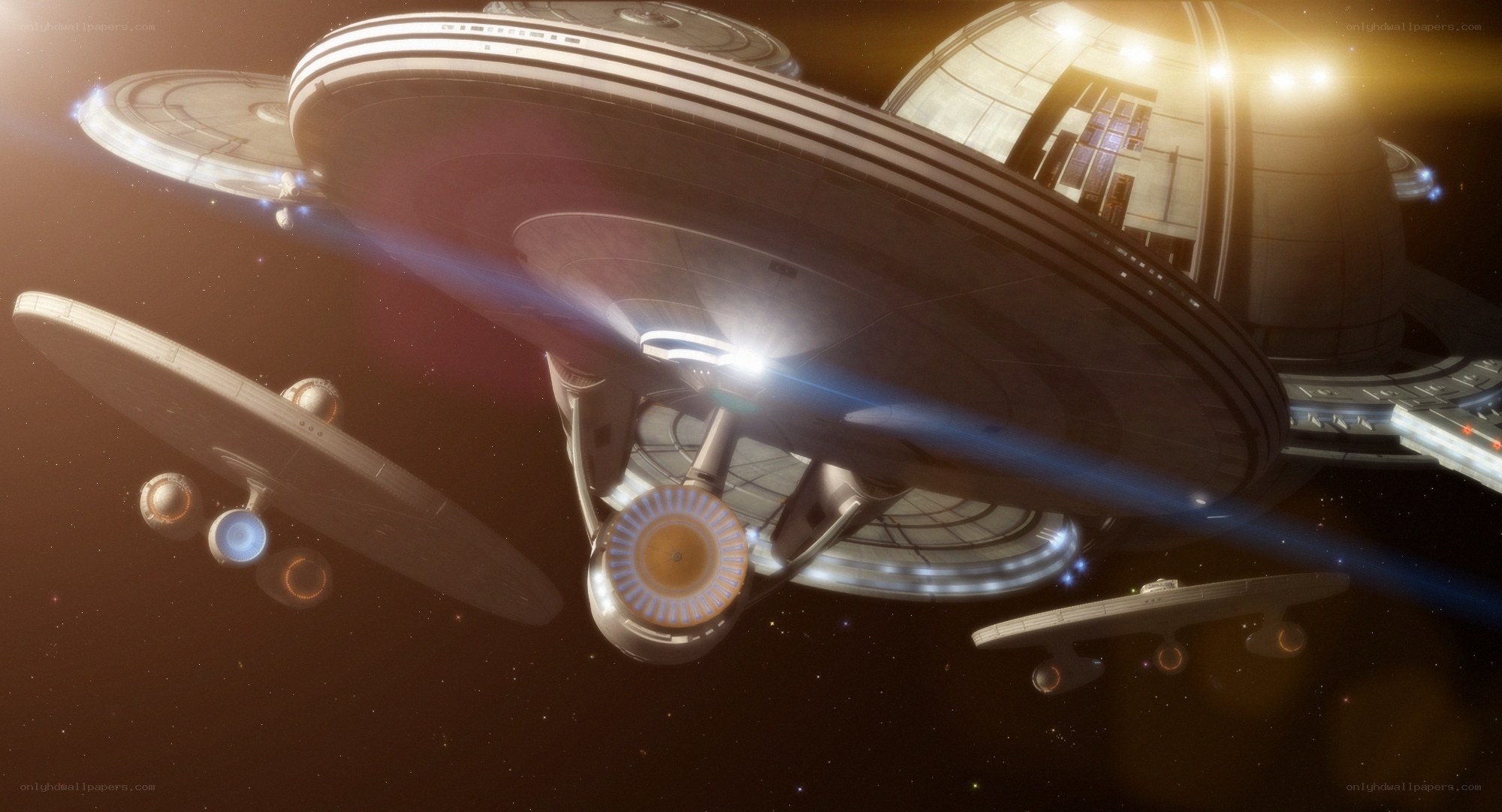 Starfleet ships in formation