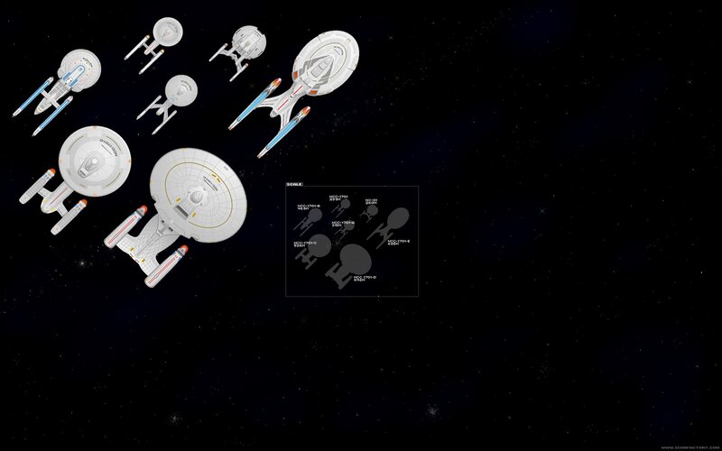 Starfleet ships in formation