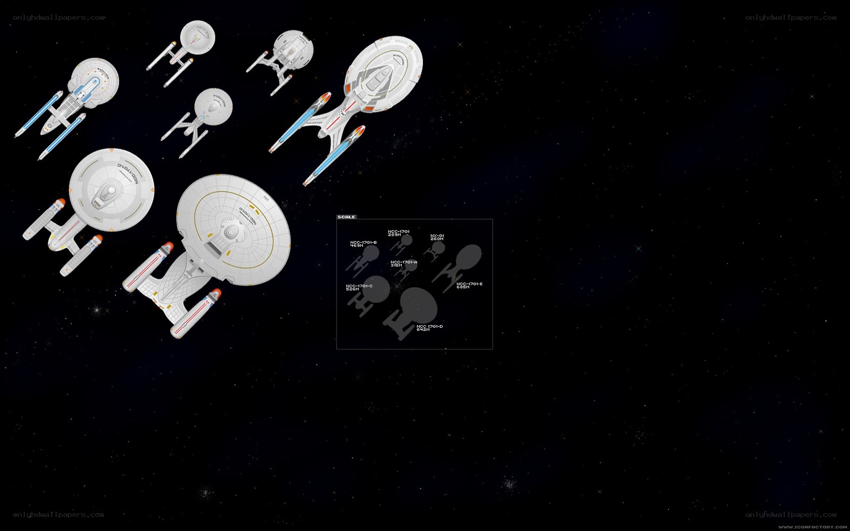 Starfleet ships in formation