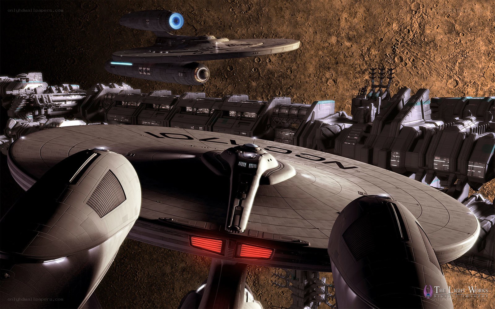 Starfleet ships in orbit
