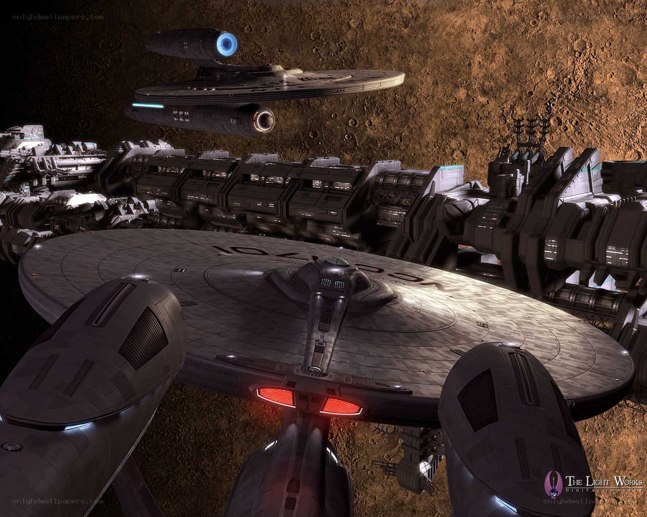 Starfleet ships in orbit
