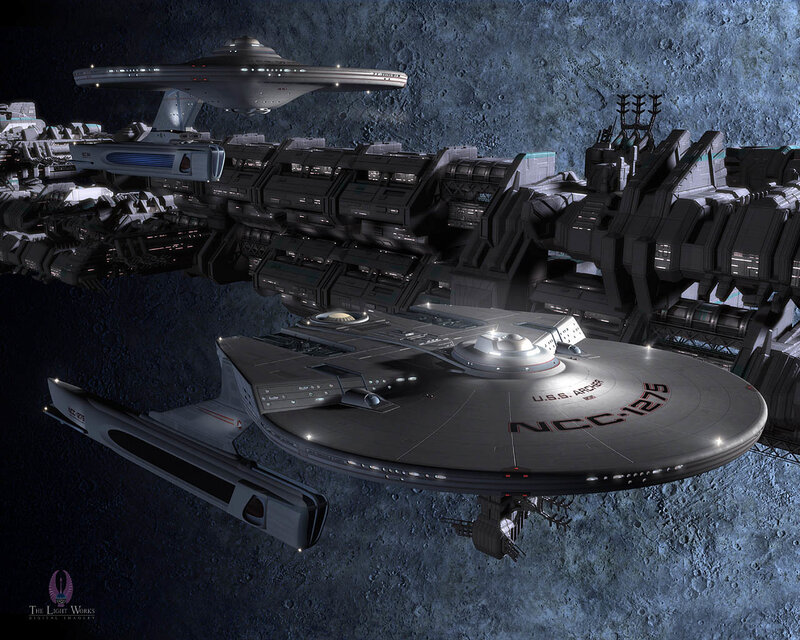 Starfleet ships in orbit