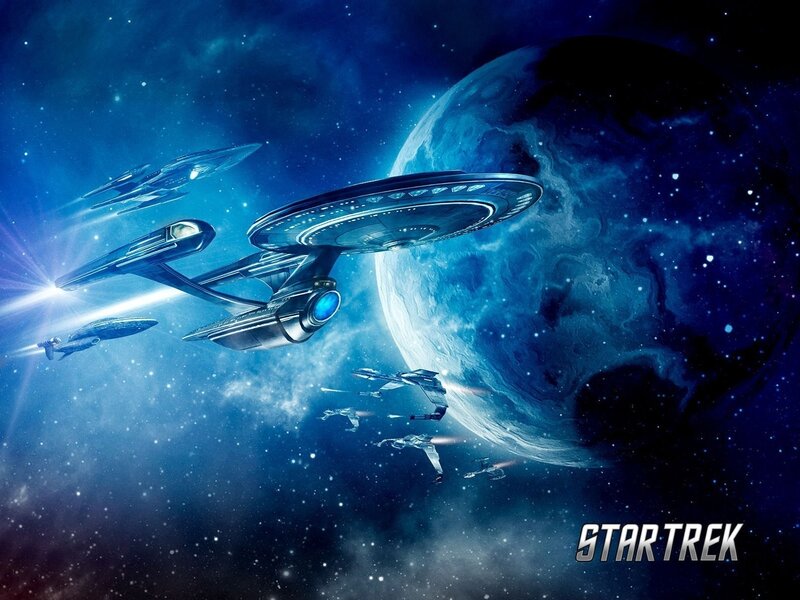 Starfleet Ships in Space — Blue