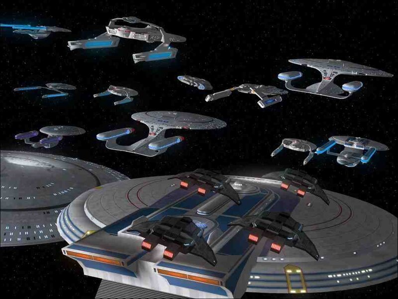 Starfleet Ships in Space — Gray