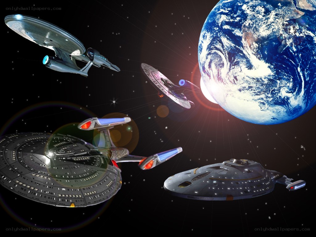 Starfleet ships near Earth